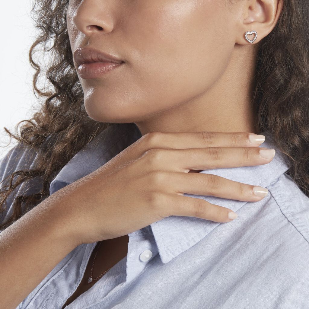 Boucles D'oreilles Puces Quintin Argent Blanc Oxyde De Zirconium