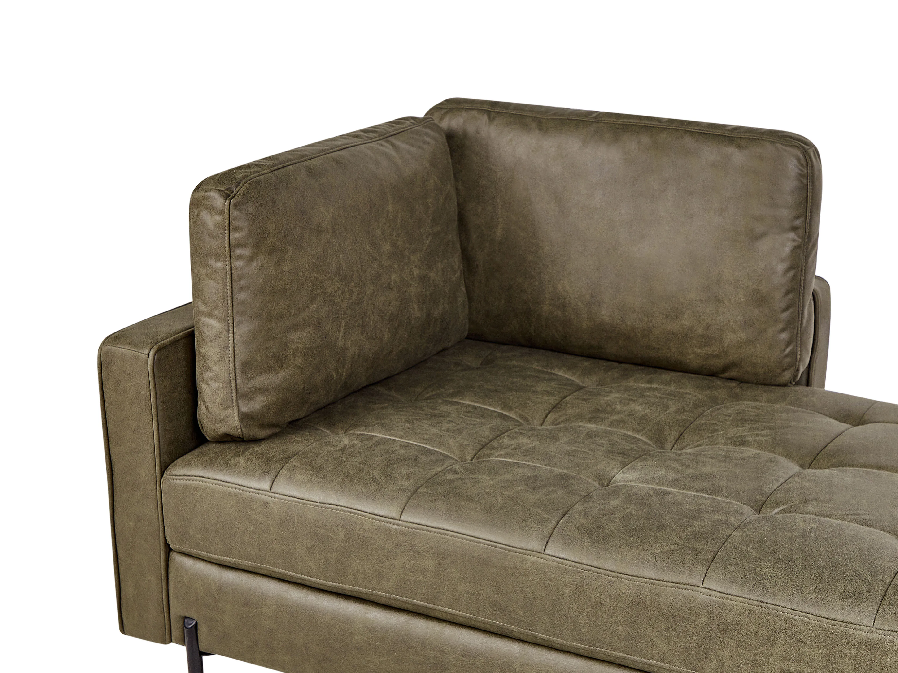 Linkszijdige chaise longue REBAIS Kunstleer Groen