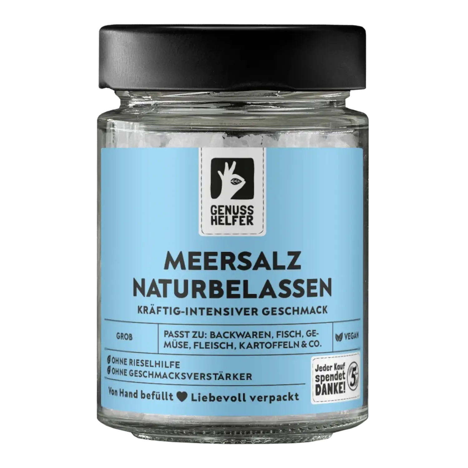 Meersalz naturbelassen, grob, im Glas
