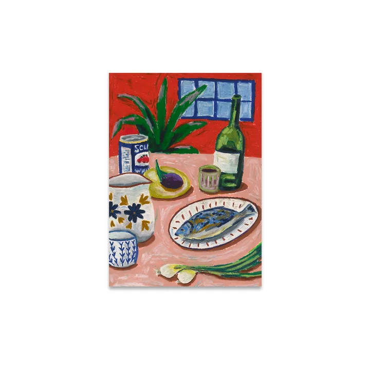 Paper Collective - Composition with Fish Poster, 30 x 40 cm