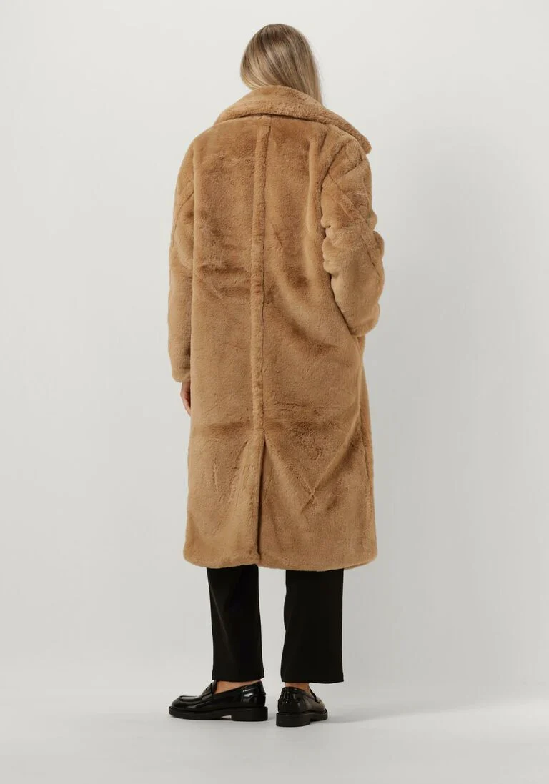 NOTRE-V taupe notre-v faux fur jas fur coat long