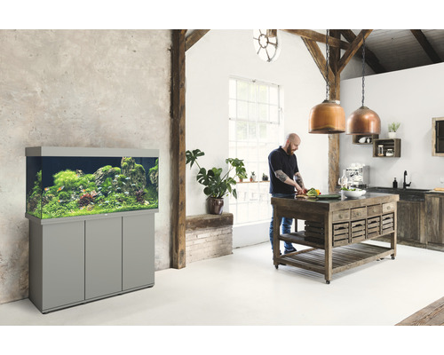 JUWEL Rio 350 SBX aquariumcombinatie met ledverlichting, verwarming, filter en grijze kast