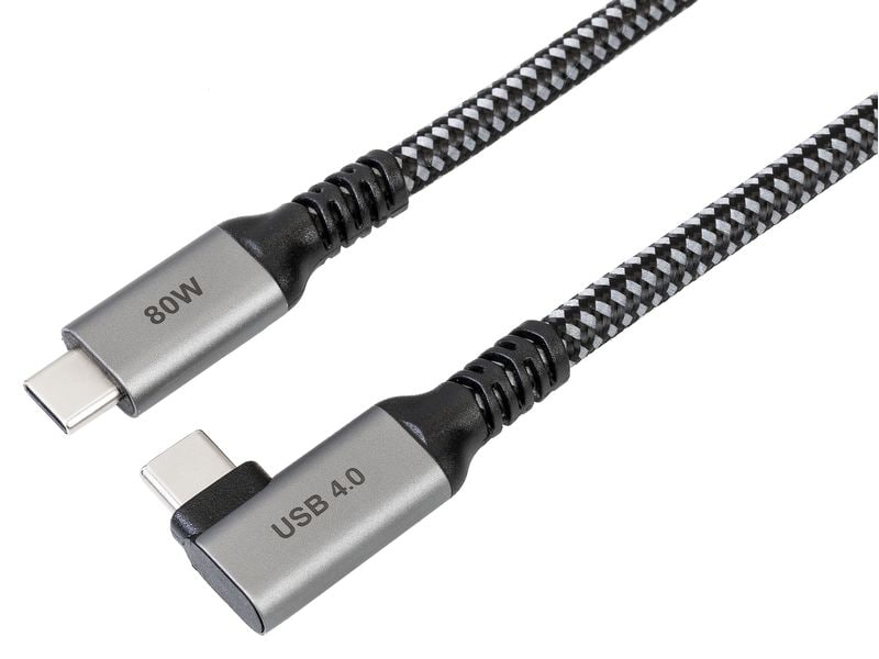 onit USB4-Kabel Pro USB C - USB C 3 m, Abgewinkelt Verbindungskabel mit rechtwinkligem Stecker an einem Ende