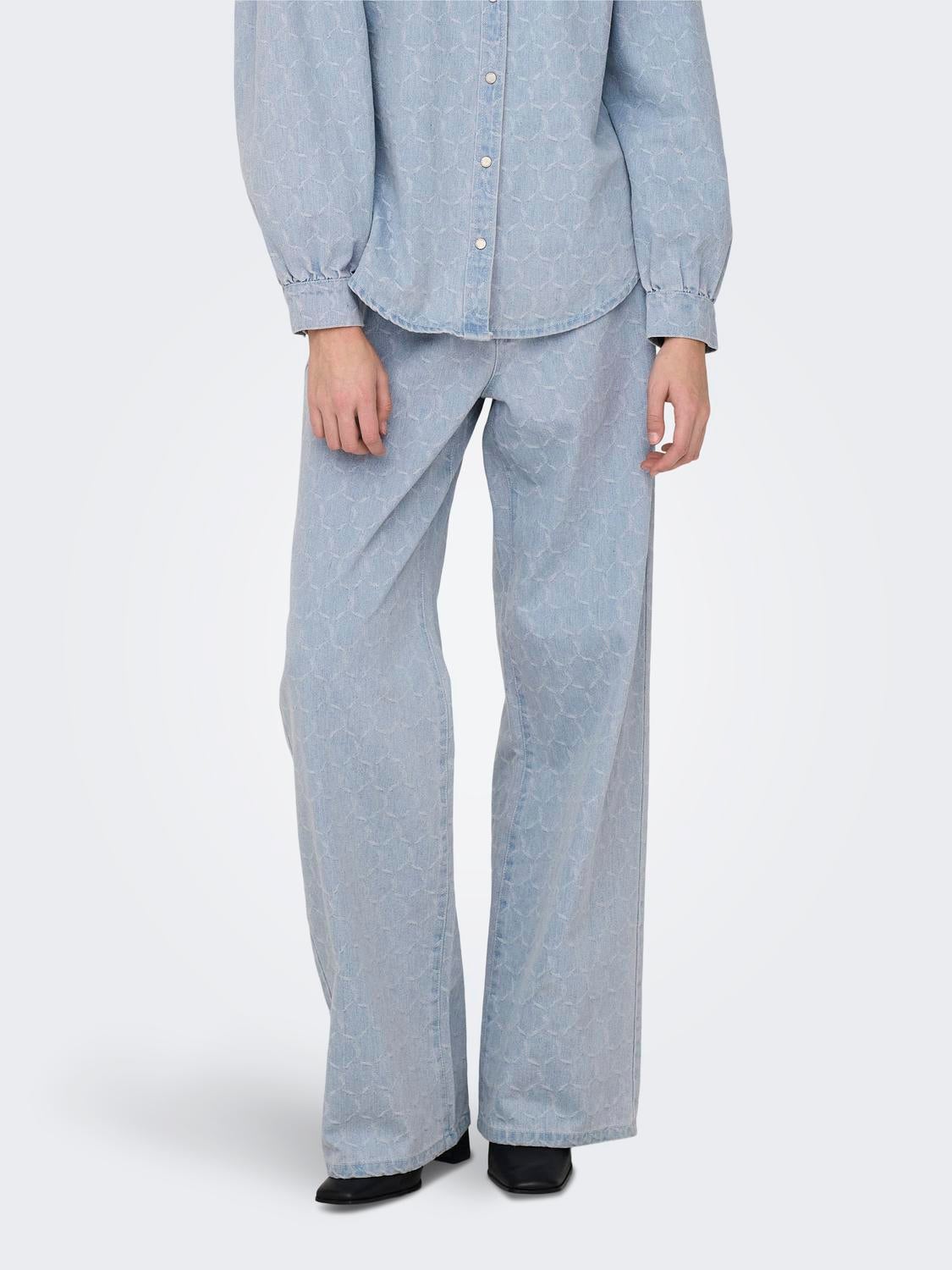ONLHOPE-ELIZA Weiter Beinschnitt Jeans Light Blue Denim