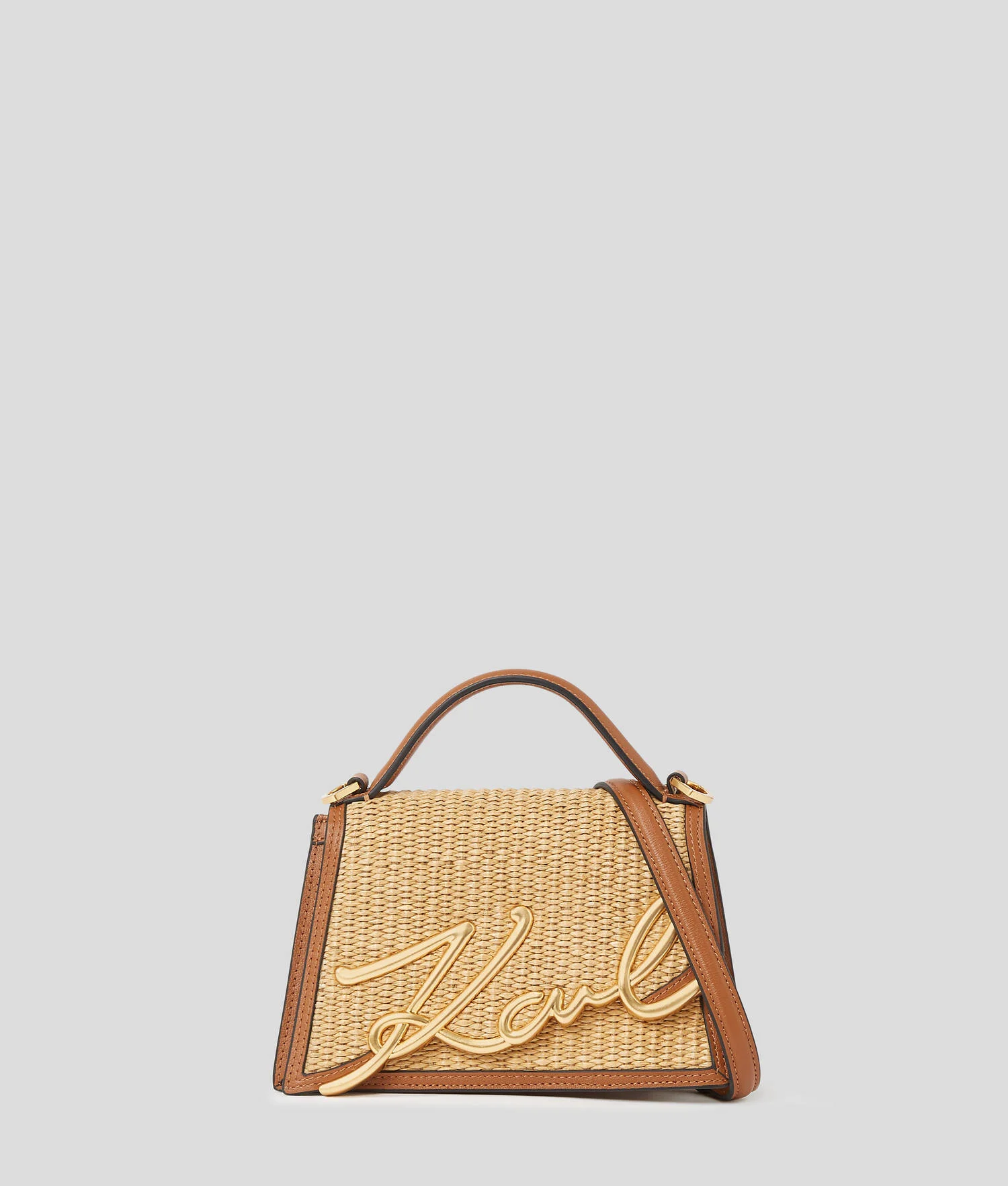 PETIT SAC BANDOULIÈRE EN RAPHIA K/SIGNATURE - Naturel-Tan