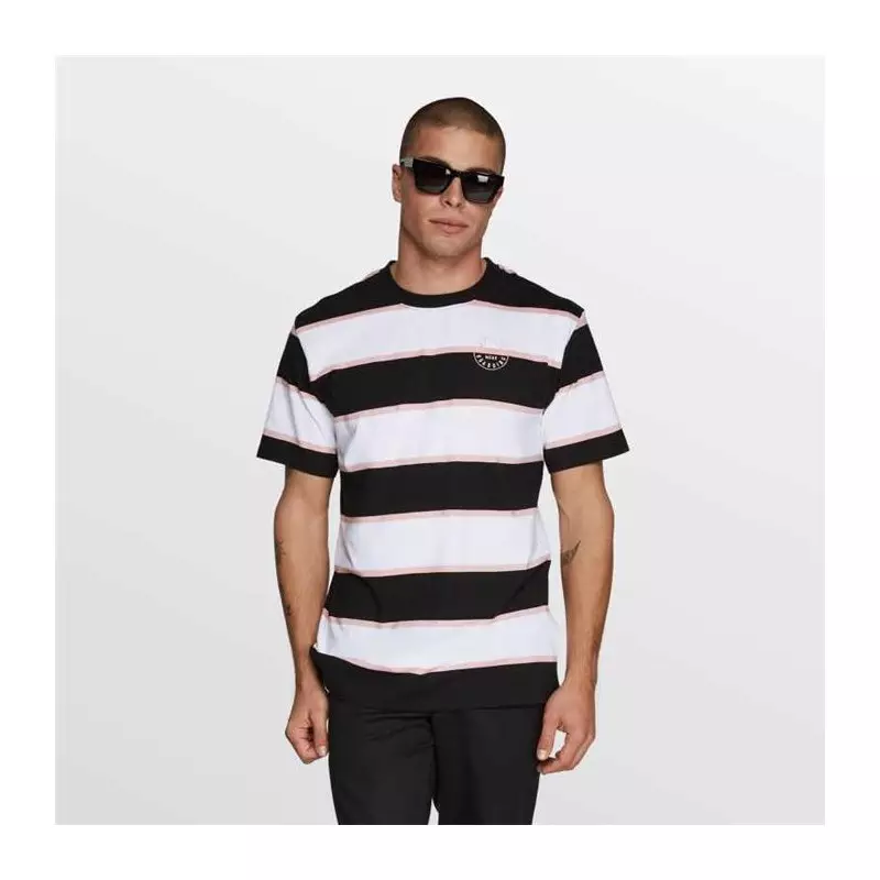Tee shirt MYSTIC The Stripe Tee Black