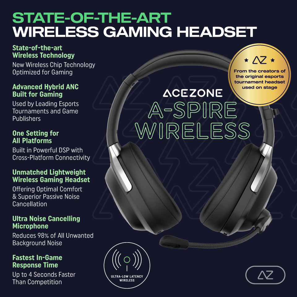 Acezone - A-Spire Wireless - Hybrid ANC Gaming Headset