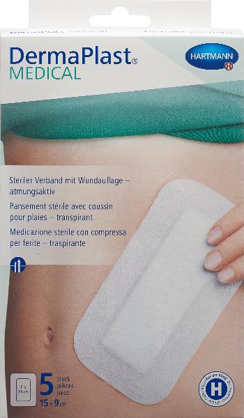 DERMAPLAST Medical Vliesverband<br>5 Stück, 15x9cm