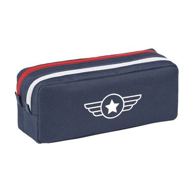 Trousse rectangulaire Air Company - 2 compartiments - bleu - Viquel