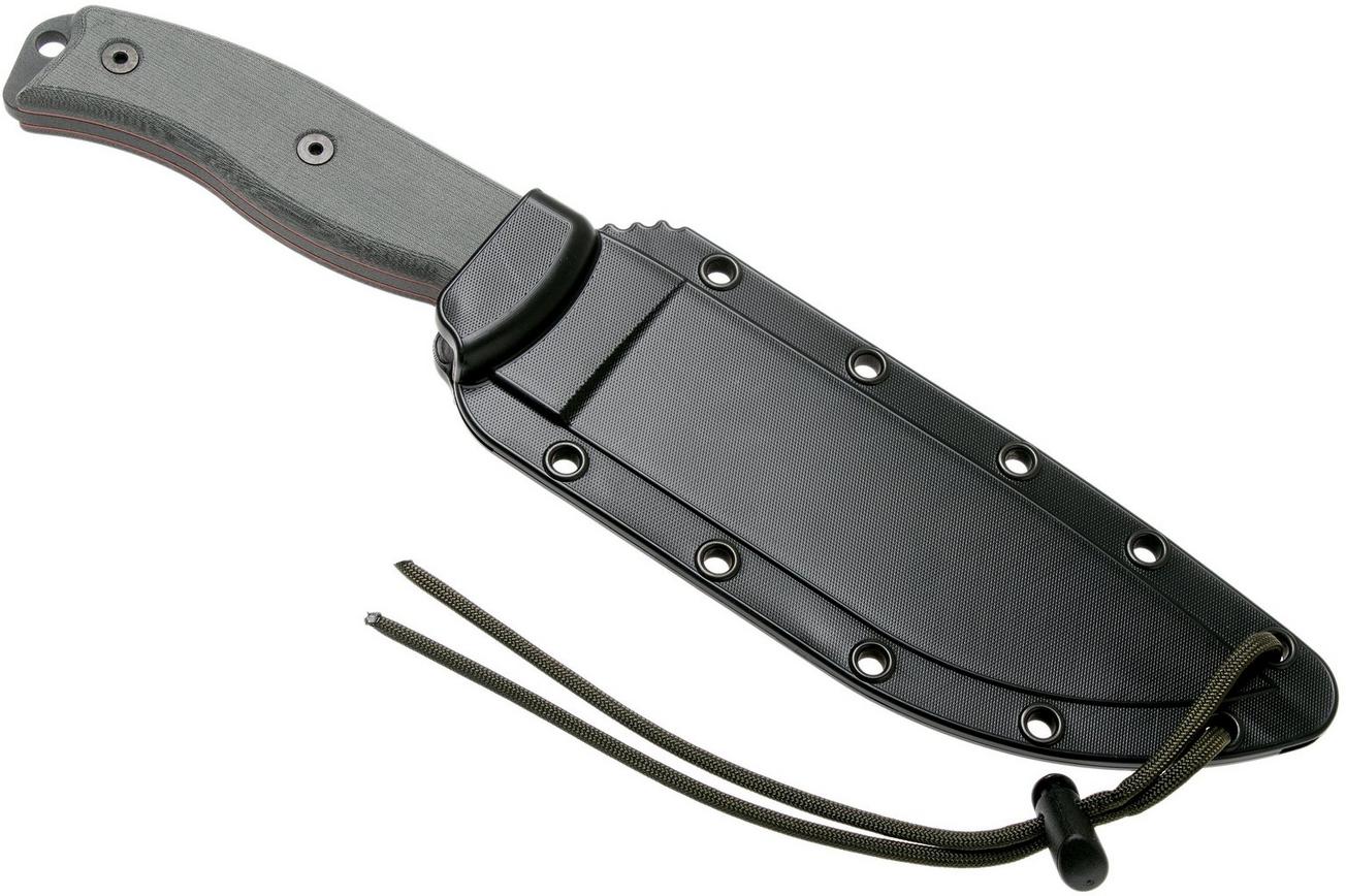 ESEE Model 6 Tactical Gunsmoke, grey handle 6S-TG met zwarte schede   riemclip