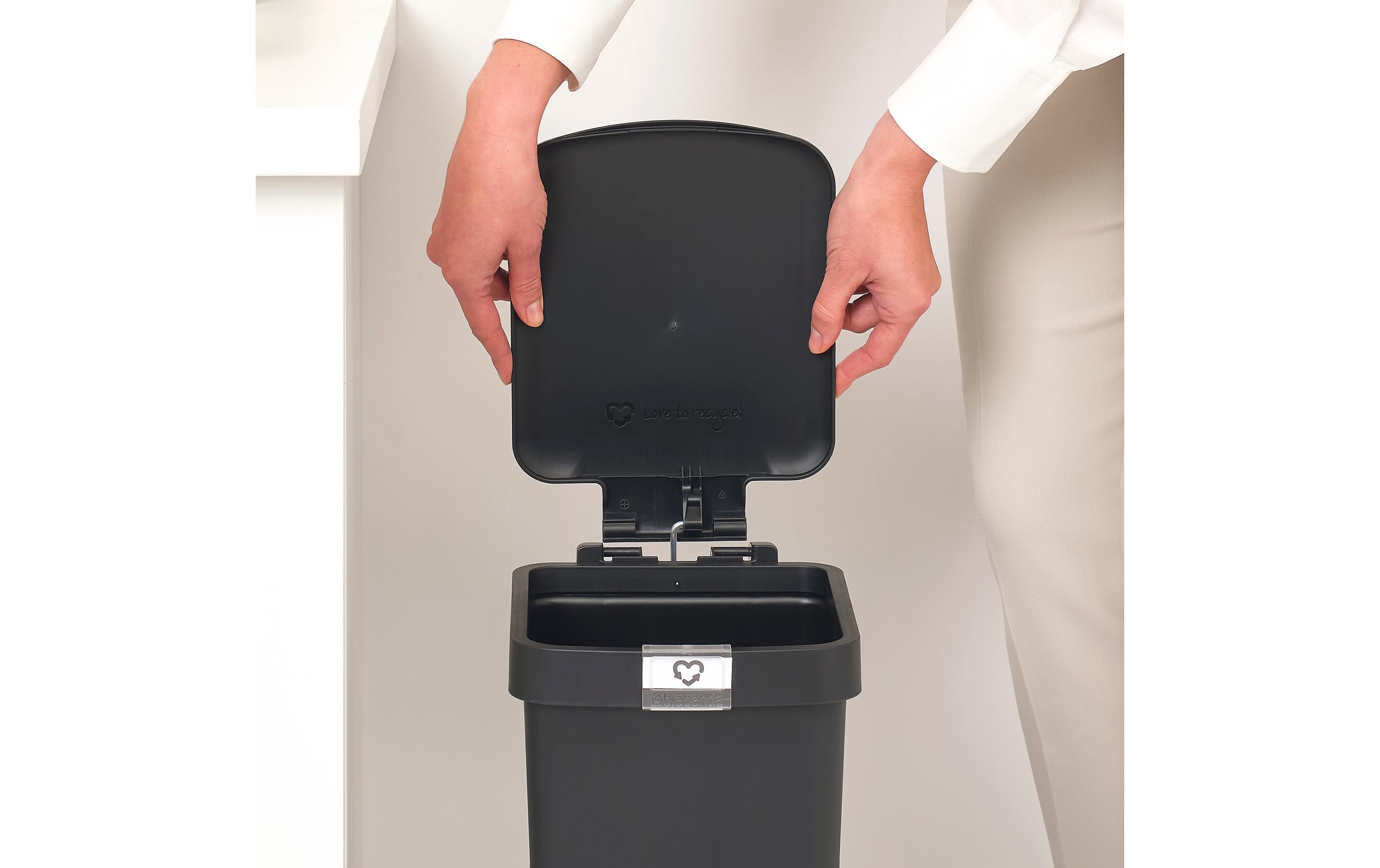 Recyclingbehälter StepUp 10 l, DunkelgrauTreteimer für Recycling Materialien