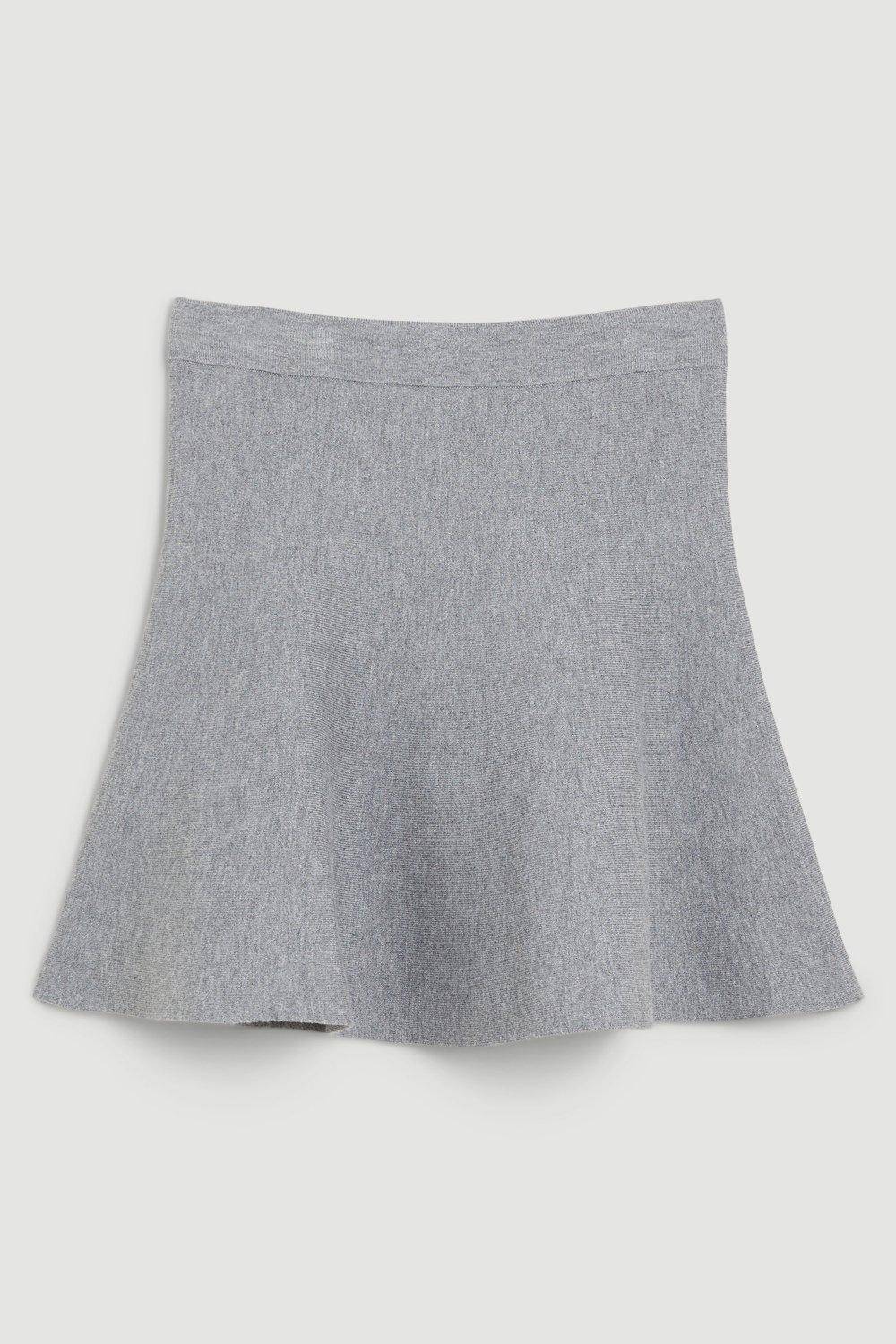 KarenMillen Jupe Mini Flippy en Tricot Look Laine Compacte