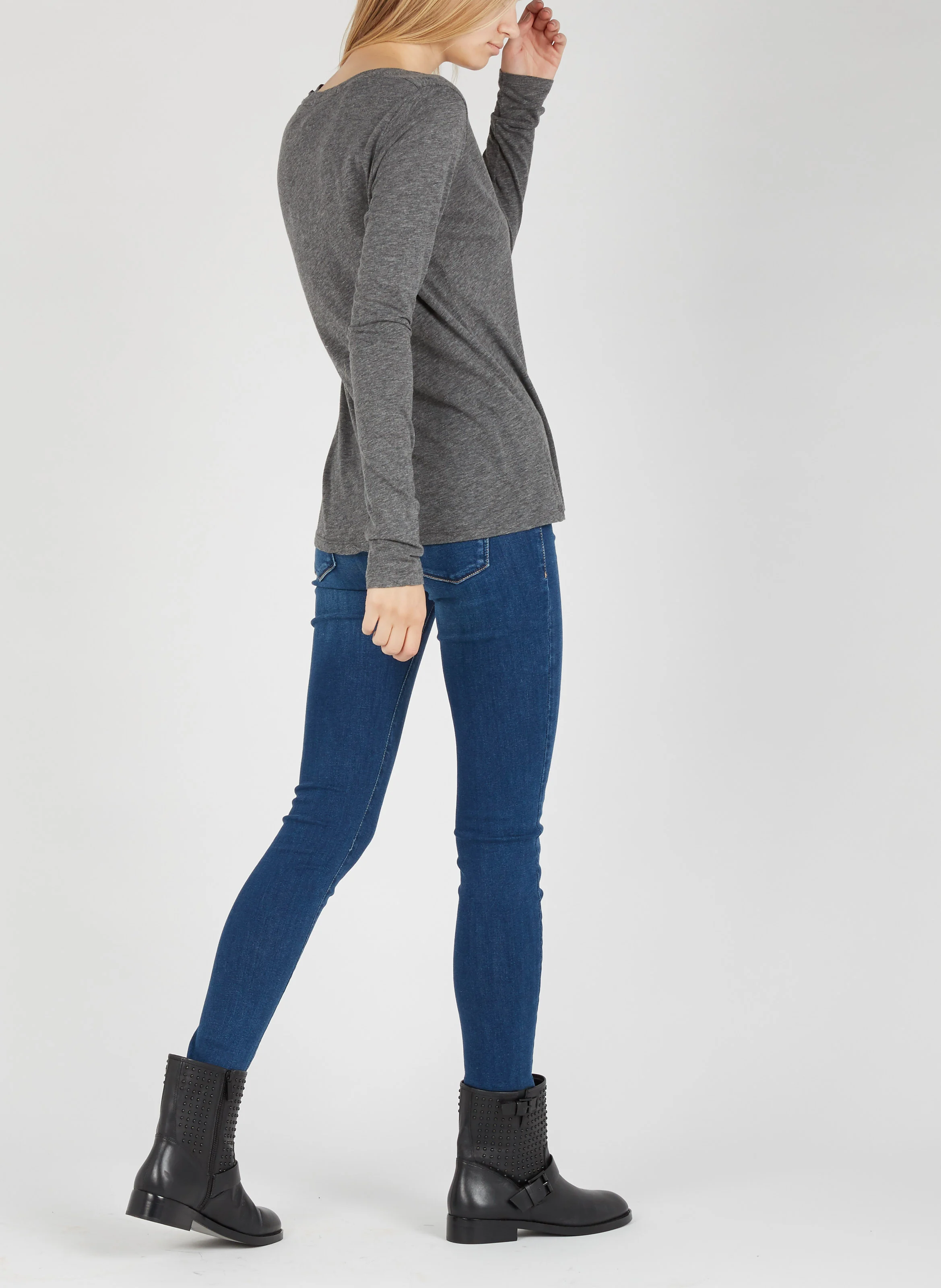 JACKSONVILLE - Tee-shirt col rond en coton | Gris
