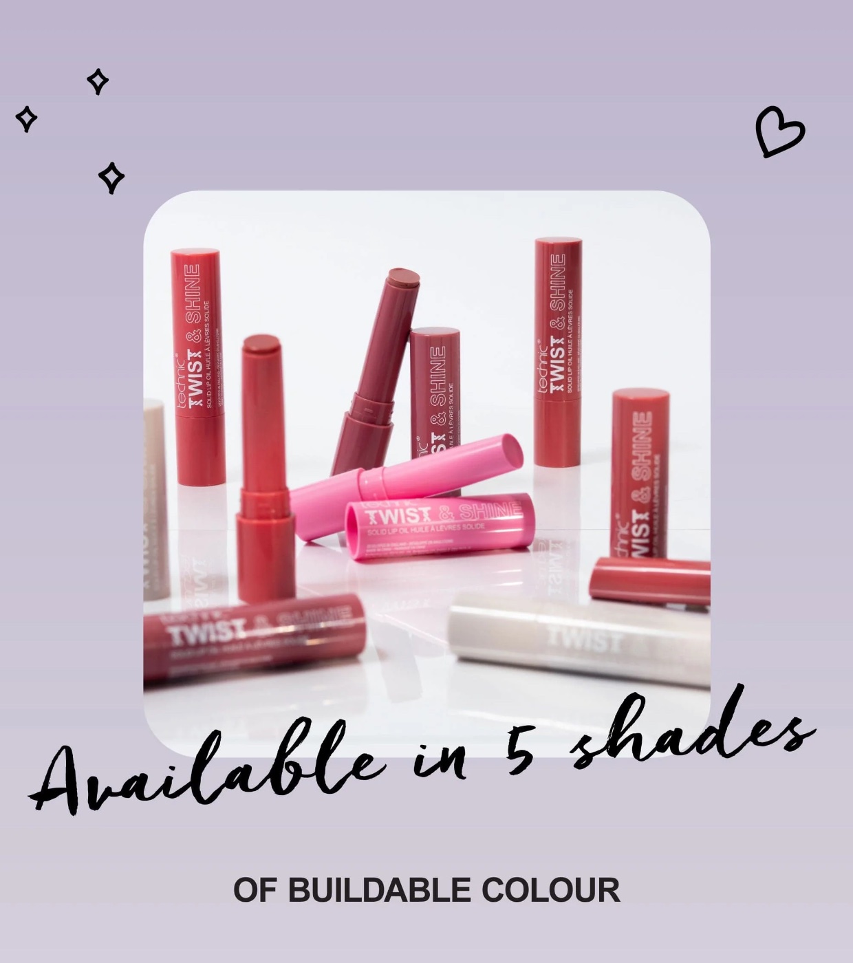 Twist & Shine - Óleo labial sólido com cor  - Rosy Glow