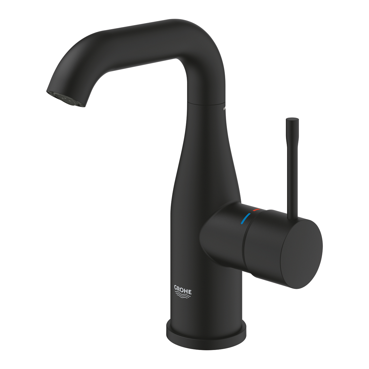 Grohe Essence New wastafelkraan M-size met hoge draaibare uitloop phantom black - zwart mat