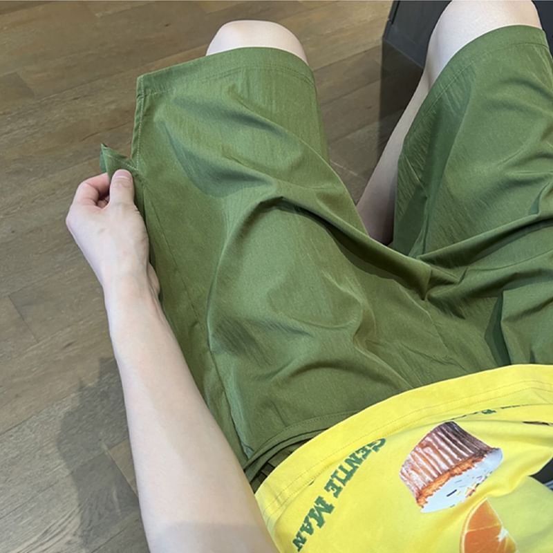 Posive - Hoge taille effen shorts