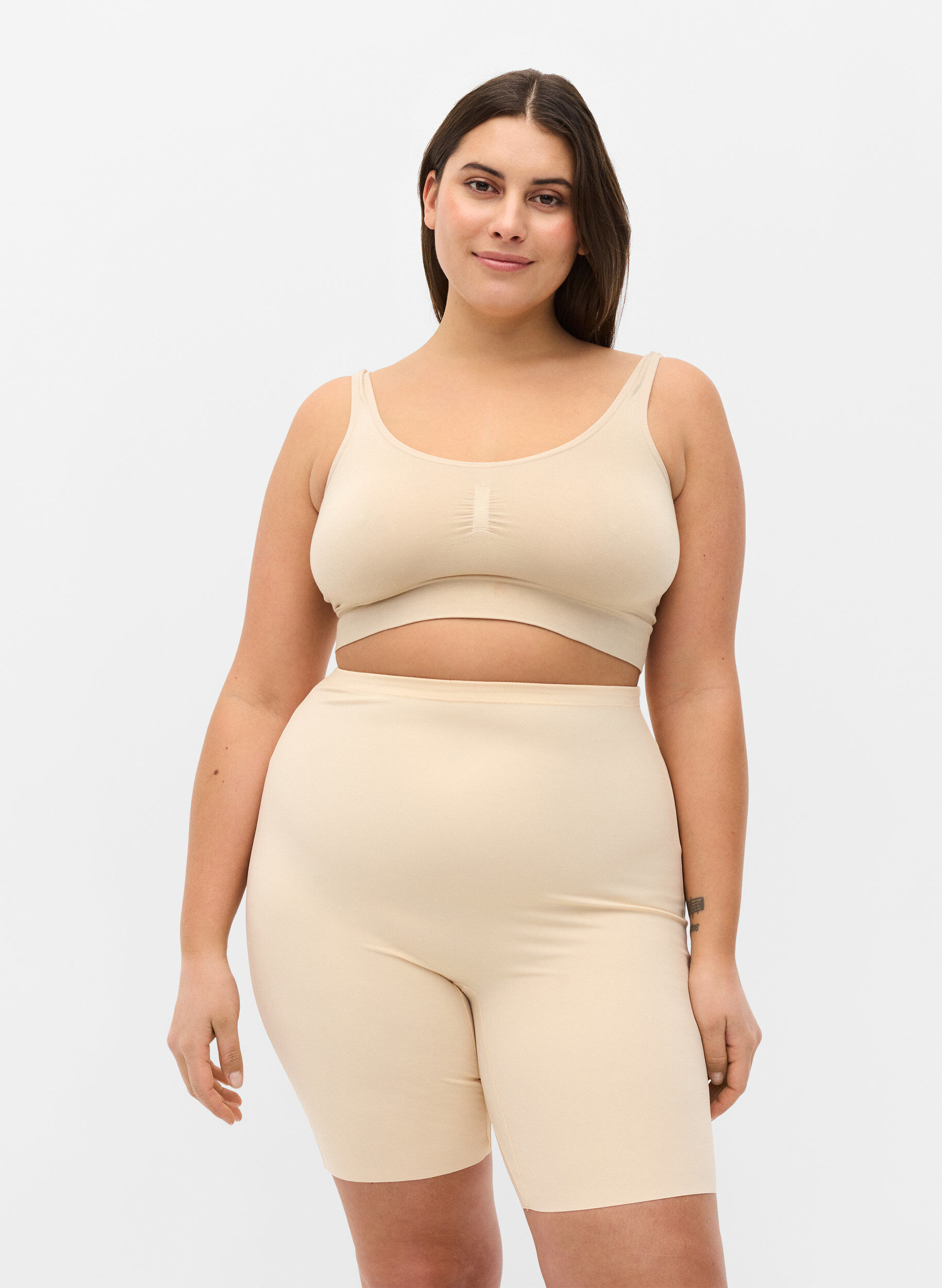 Light shapewear shorts med høj talje