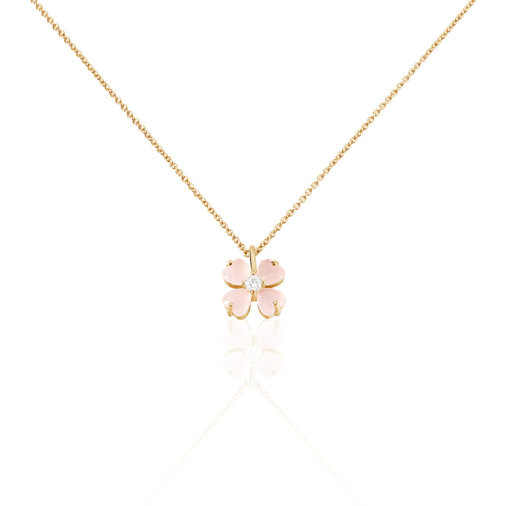 Collier Sendai Plaqué Or Jaune Oxyde De Zirconium