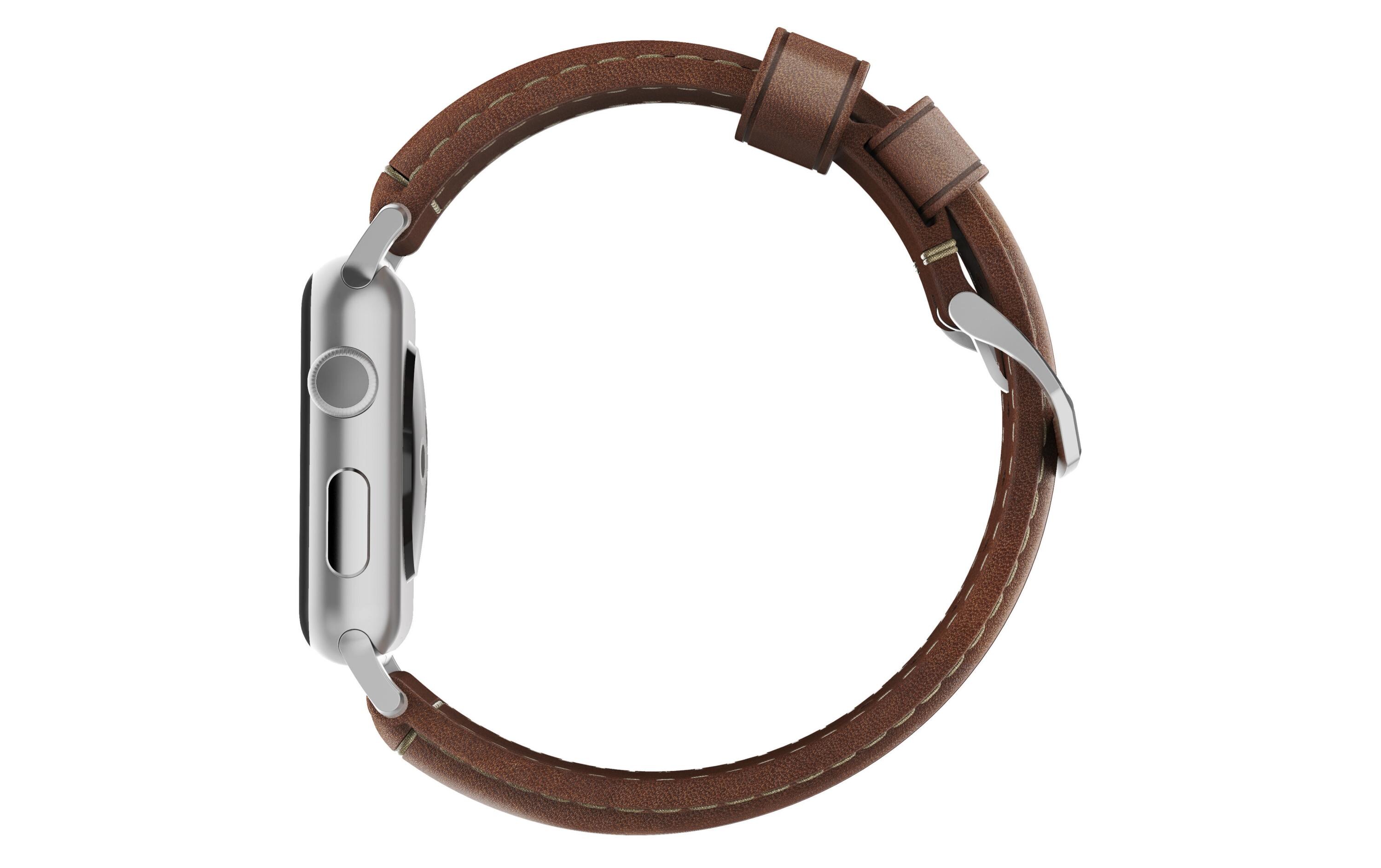 Lederarmband Traditional Strap Apple Watch Braun/SilberPremium-Lederarmband für die Apple Watch