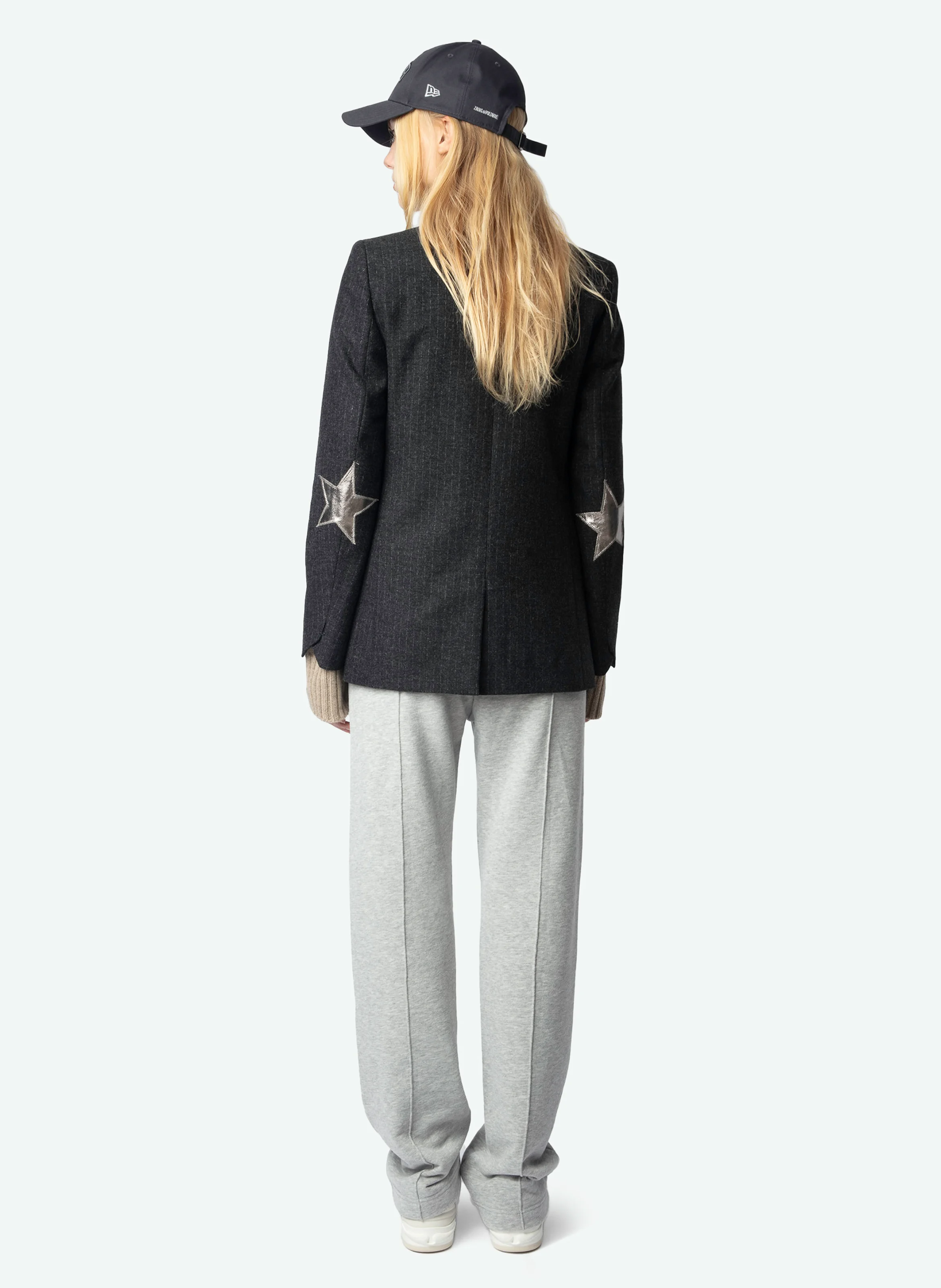 VALSE - Veste de tailleur droit à patchs étoiles | Gris