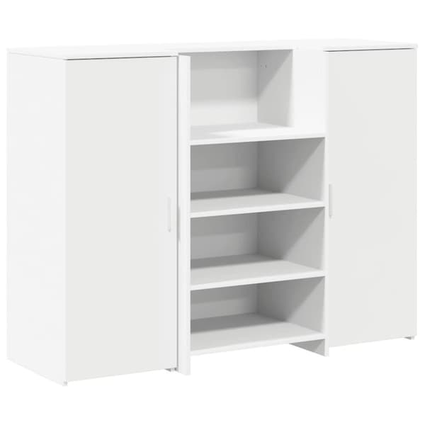 vidaXL Resepsjonspult hvit 135x50x103,5 cm konstruert tre