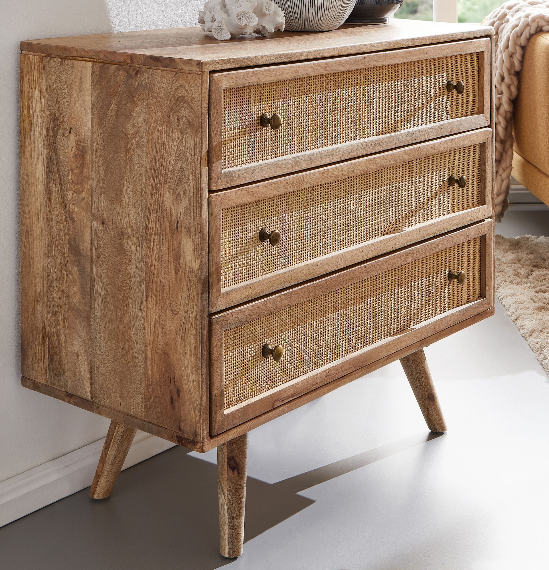 KADIMA DESIGN Massives Mango Holz Sideboard, Stilvoll & Funktional, Robustes und Elegantes Design