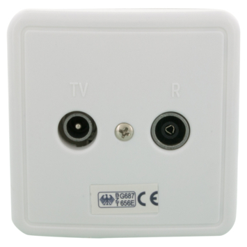Q-Link coax contactdoos rtv eind/rijgbaar inbouw wit
