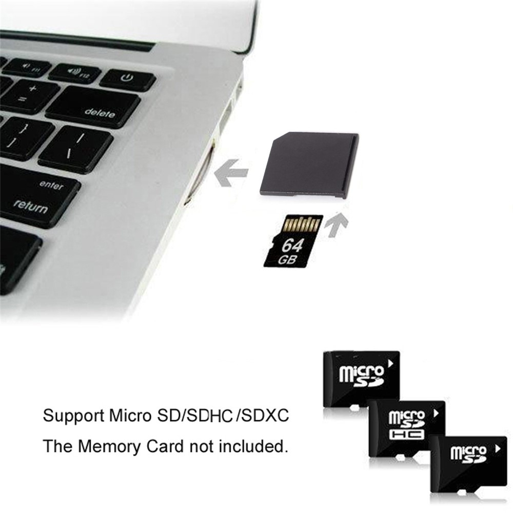 (5er Set) Micro SD / TransFlash Adapter auf SD Speicherkarte für Macbook Air / Pro / Retina - Schwarz