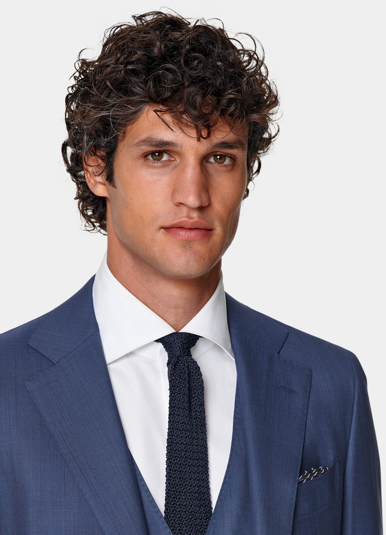 Costume trois pièces Lazio coupe Tailored bleu moyen