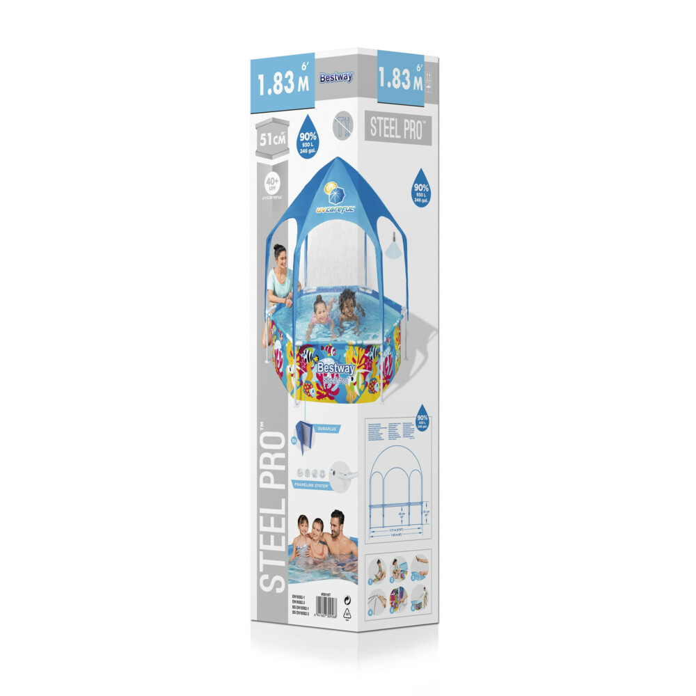Bestway My First Frame Pool Splash-In-Shade Play Rond 183 cm