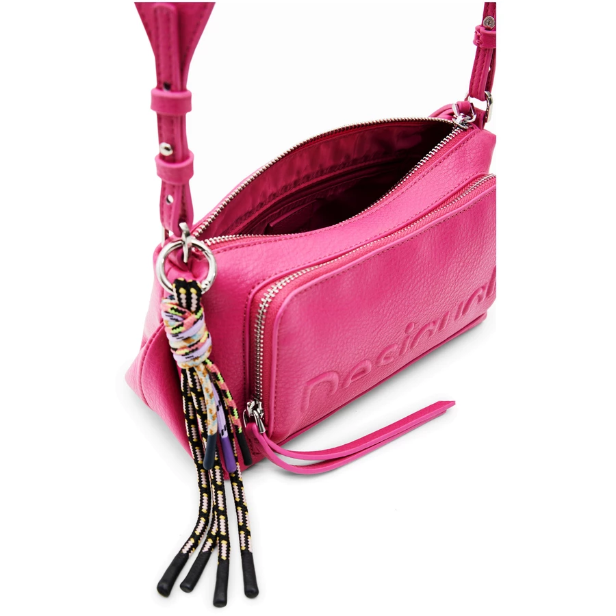 Desigual Half Logo Urus - Schultertasche 22 cm fuchsia