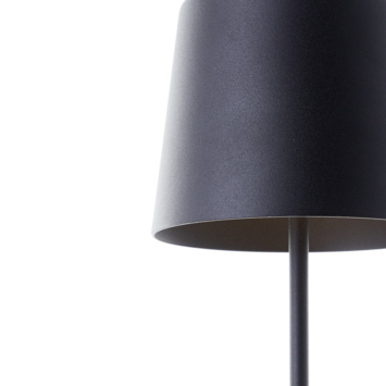 Tafellamp Kaami draagbaar LED 2W voor buiten met USB oplaadbare accu, zwart