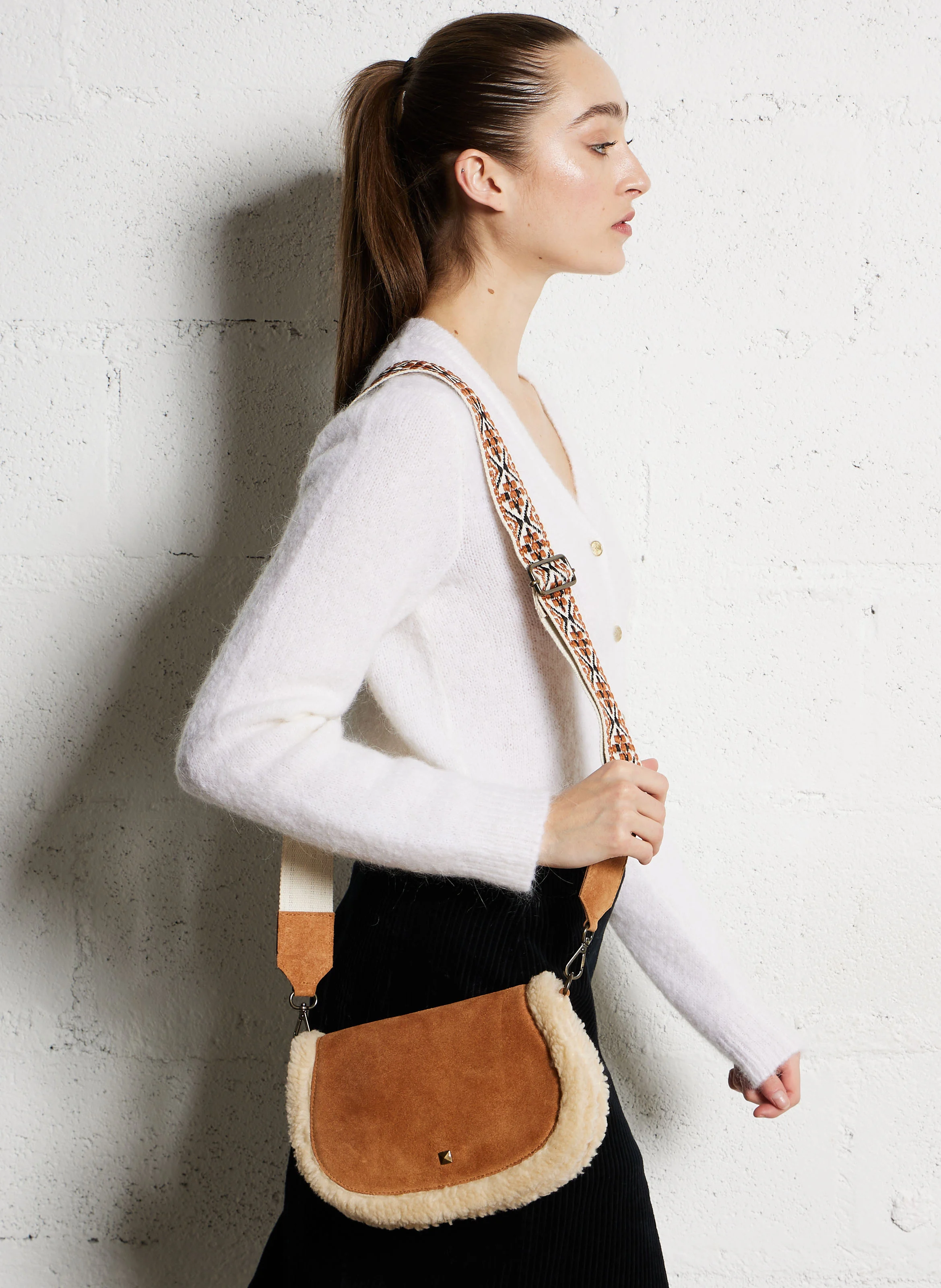 RISIA - Sac bandoulière en cuir | Marron