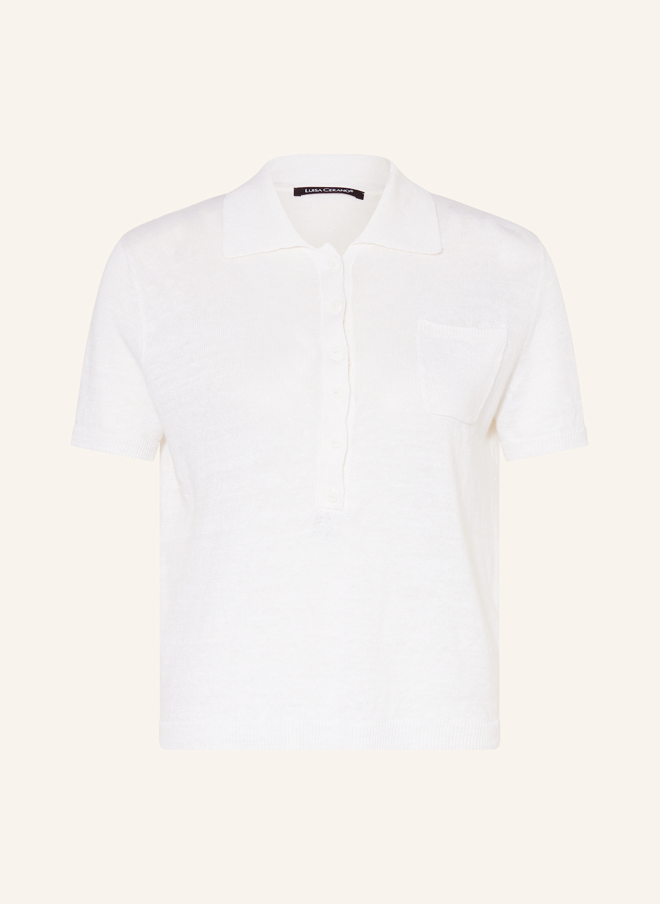 LUISA CERANO Strick-Poloshirt aus Leinen