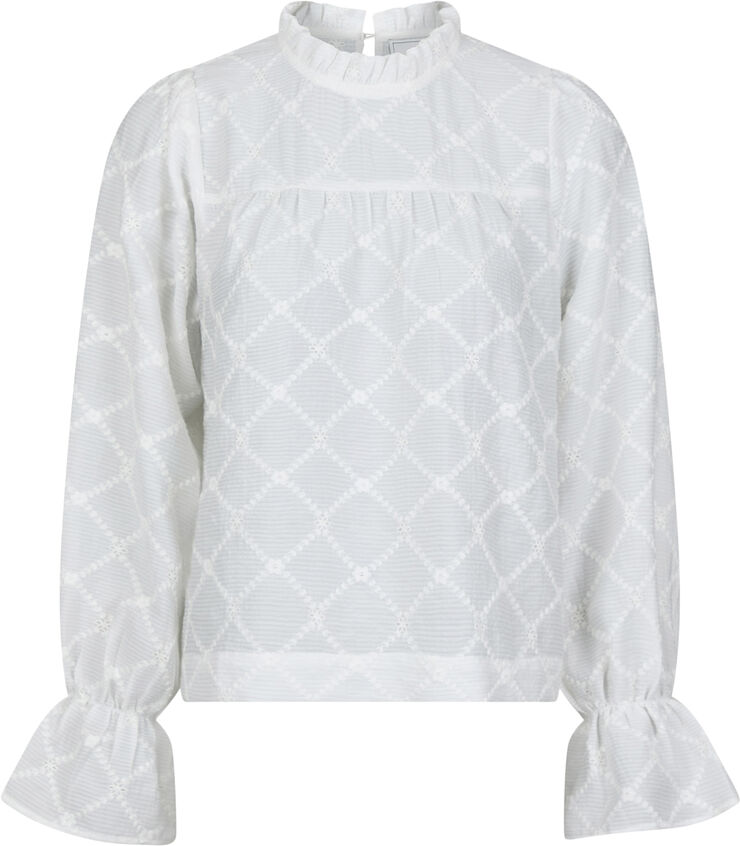 Neo Noir Mamara Square Emb Blouse White