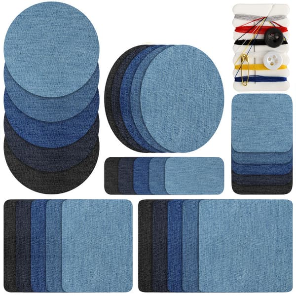 INF Strykelapper for dongeri 30 stk Denim blå