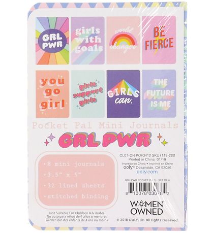 Ooly Notizbücher - 8er-Pack - Girl Power - Mehrfarbig