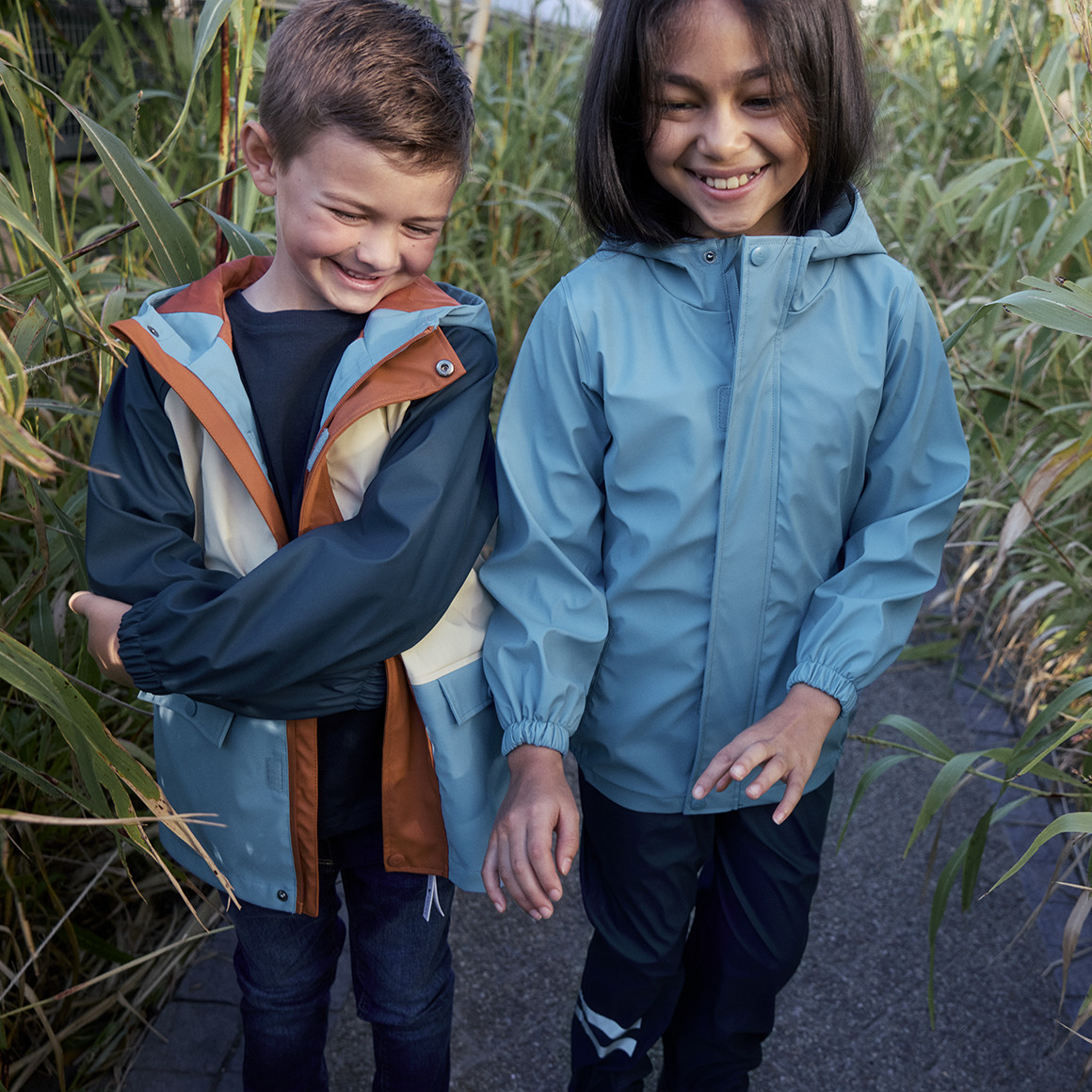 Jonas Nielsen Kinder Regenjacke mit Beschichtung hellblau