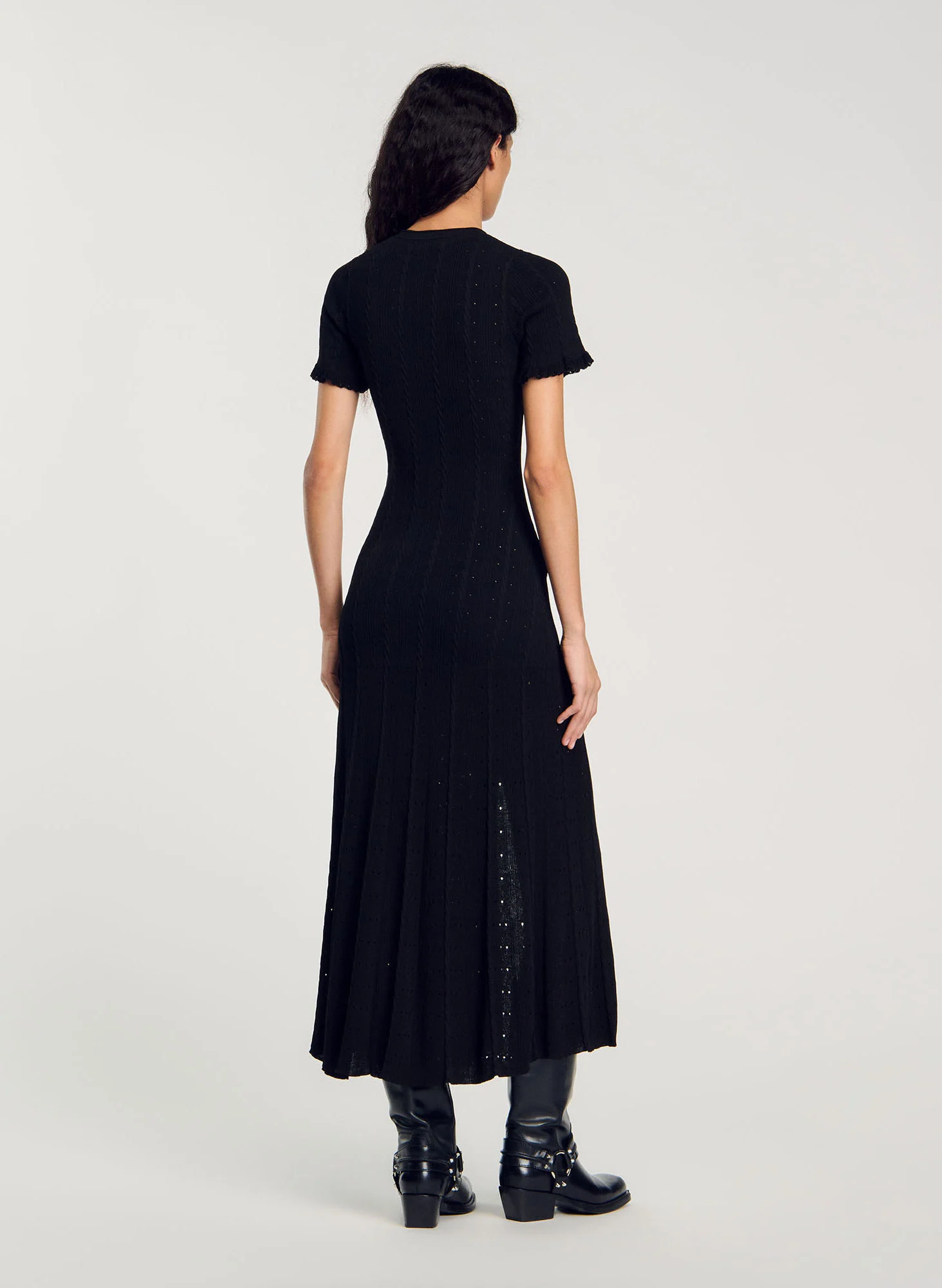 Robe longue col rond| Noir