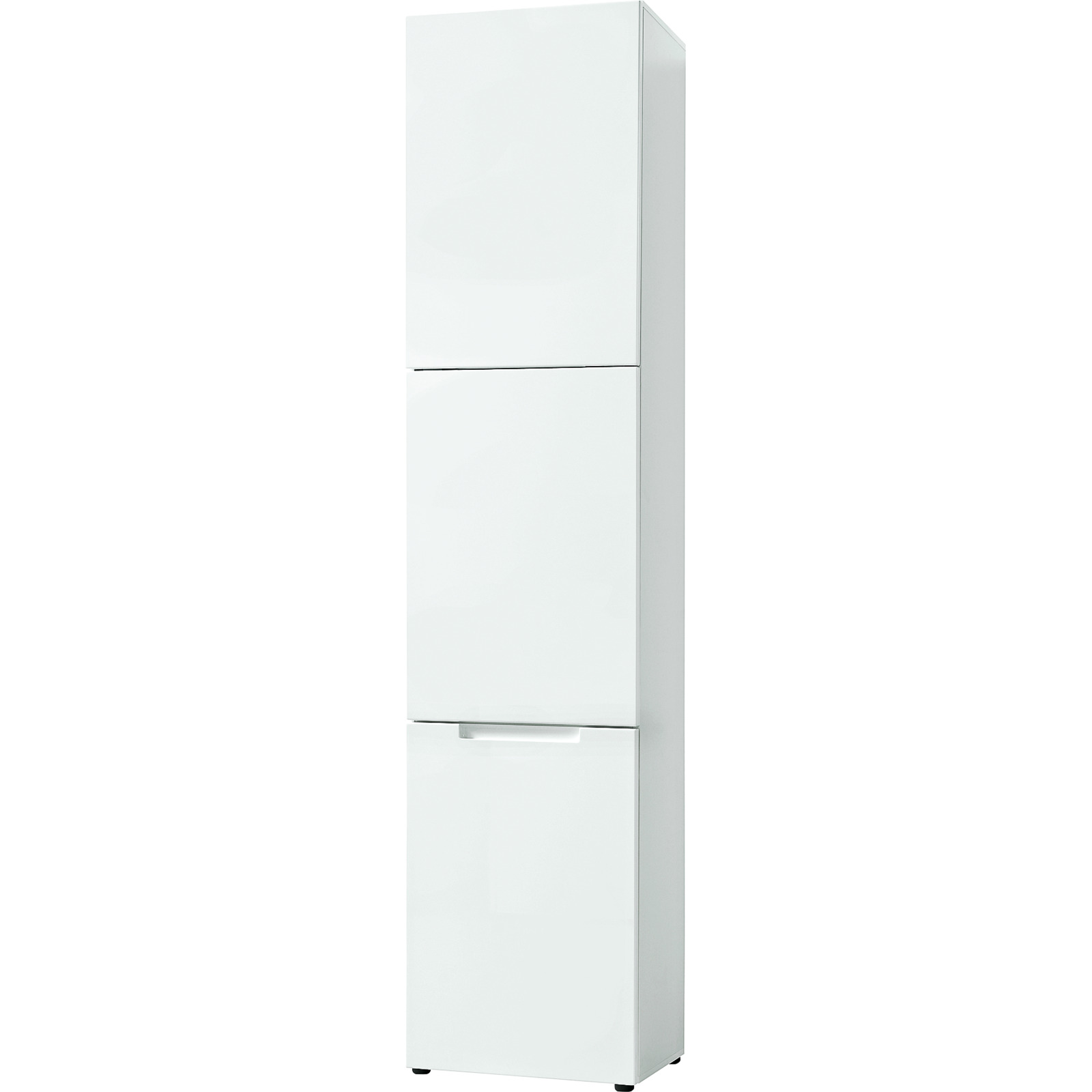 Hochschrank Mailand Dekor weiss MDF Hochglanz weiss 49 x 218 x 35 cm