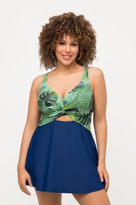 Badekleid, Palmenblätter, Softcups, Cut-Out, recycelt