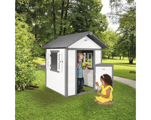 Sunny Lodge houten speelhuis, grijs en wit