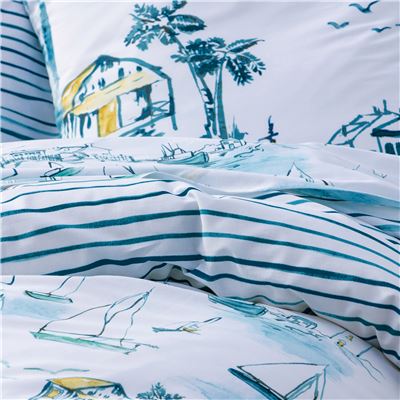 Linge de lit motif voiliers - BECQUET CRÉATION