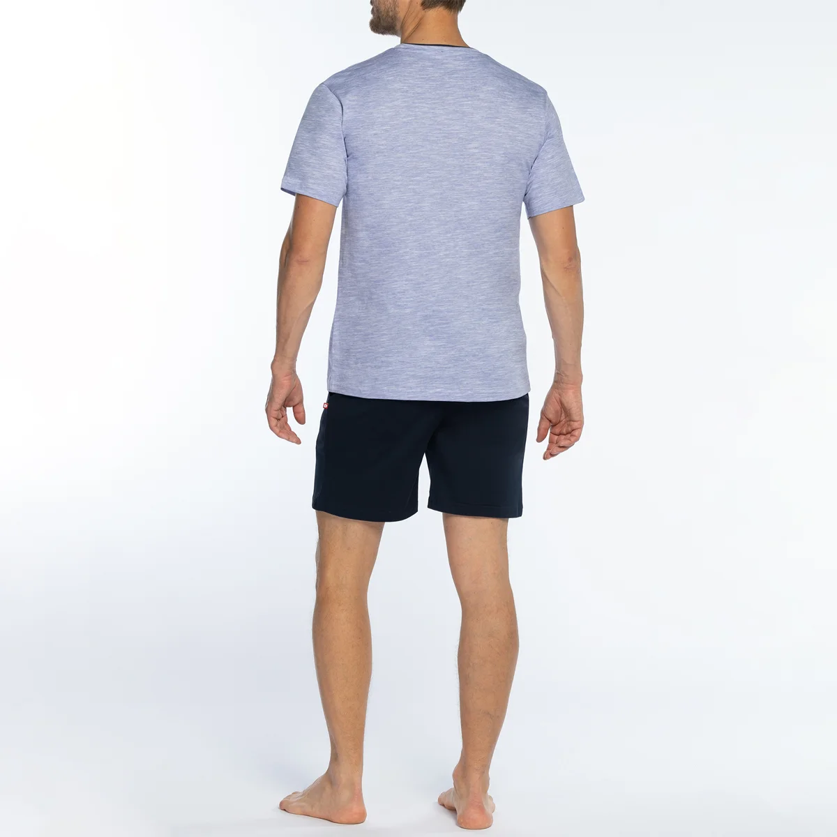 Pyjashort homme PAPA CHERI bleu clair/imprimé