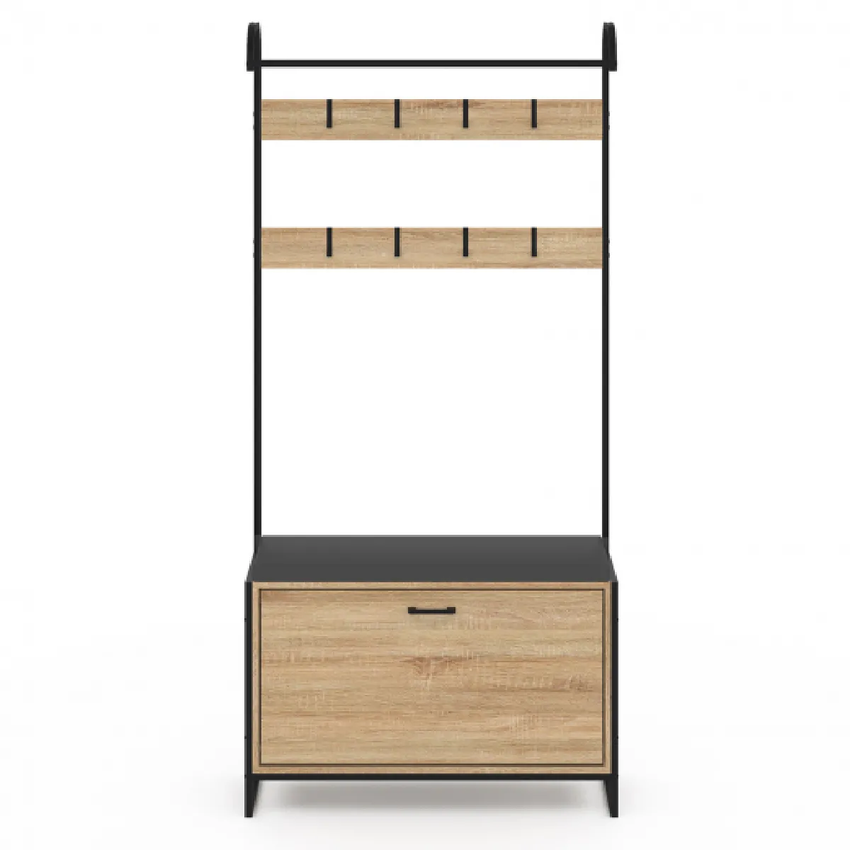 Idmarket MARKET Vestiaire LUIS bois et noir