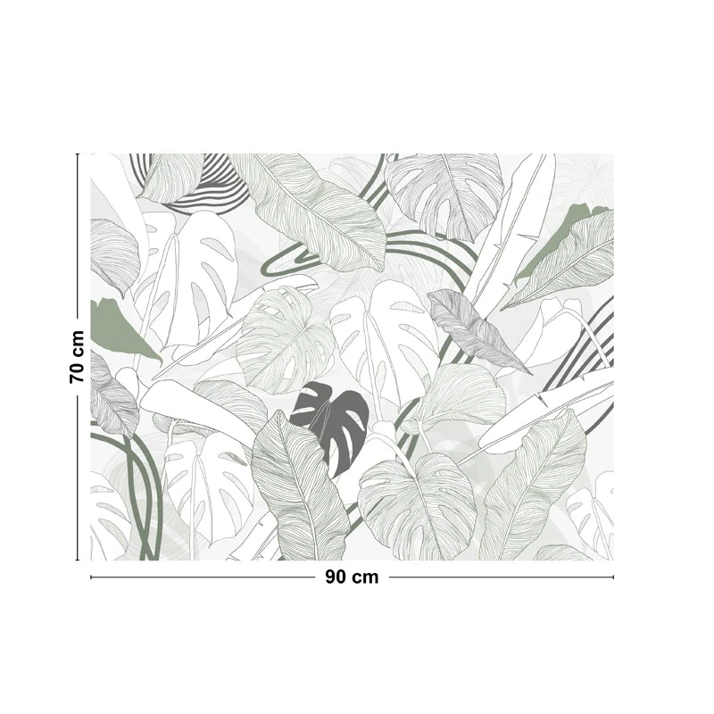 Crédence cuisine Fond de hotte ALU : L 90cm x H 70cm - BORNEO VERT 99d