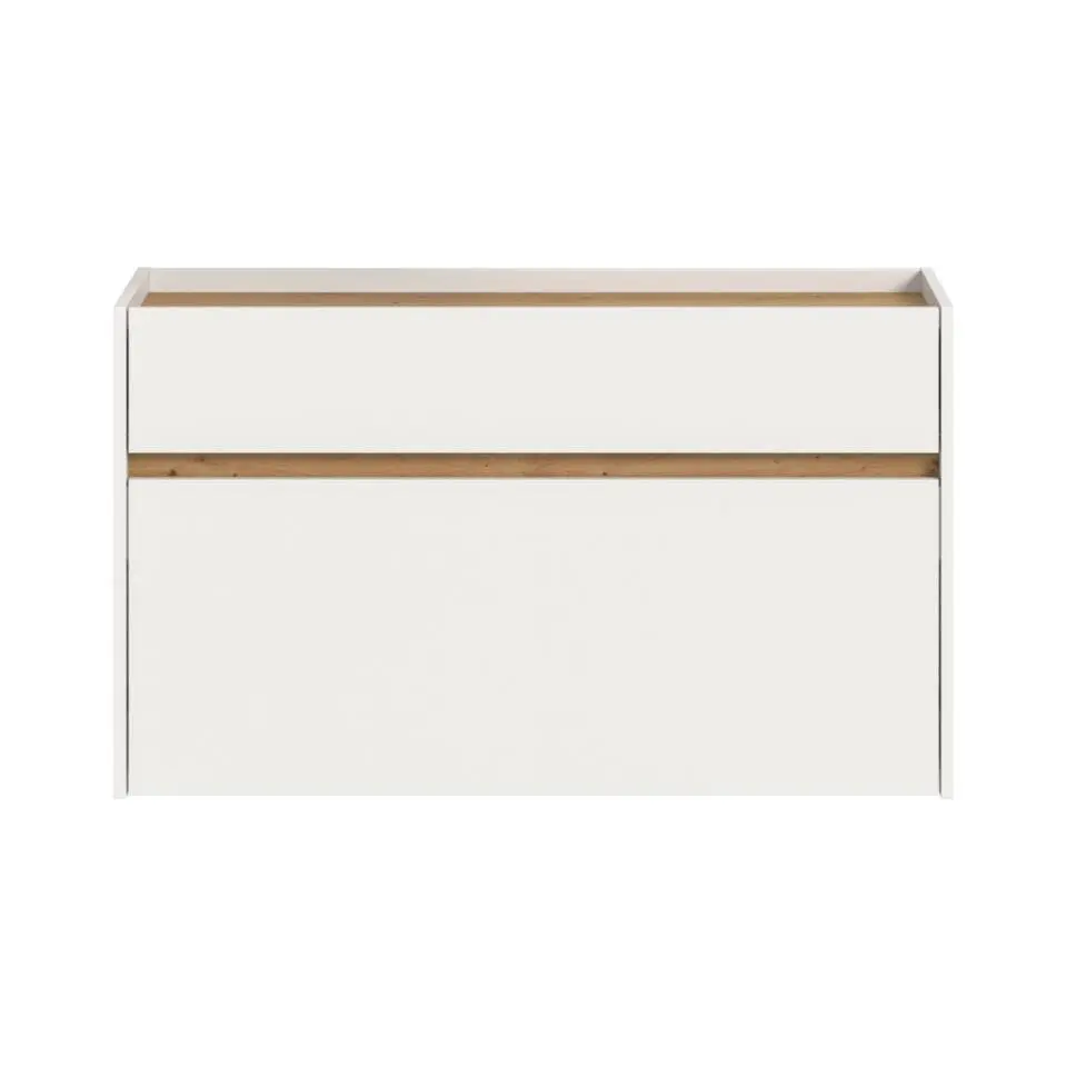 Hioshop Drive schoenenkast 1 vouwdeur- 1 lade wit
