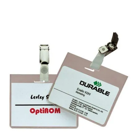 Durable 860319 Namensschild mit Clip, 60 x 90 mm, transparent
