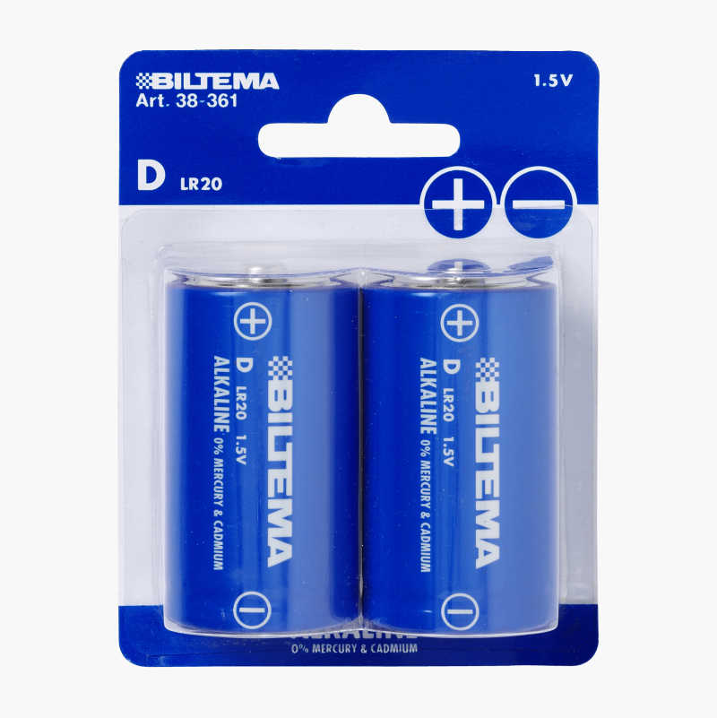 D/LR20 Alkalisk batteri, 2-pakning