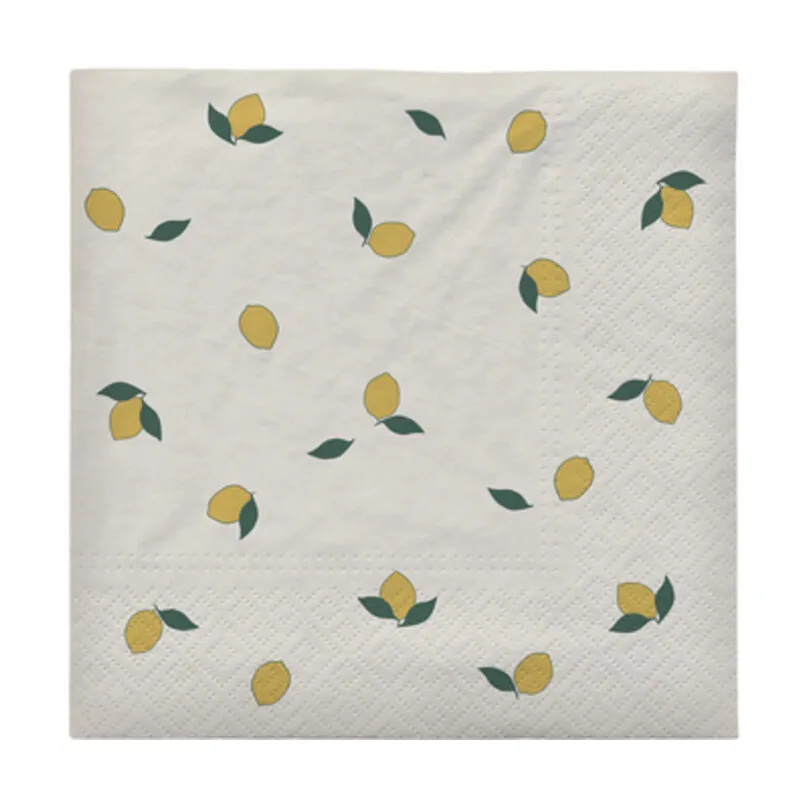 Broste Copenhagen Lemon Papirservietter - 12 stk.